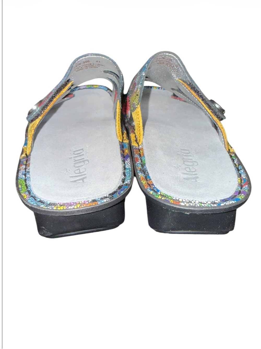 NWT Alegria Mosaic Peace Sign Comfort Slide Sandals Hippie US 10-10.5 - Picture 11 of 16